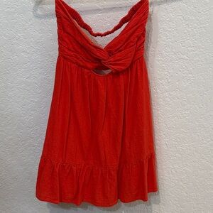 American Thread Red Twist-Front Dress, Size Small